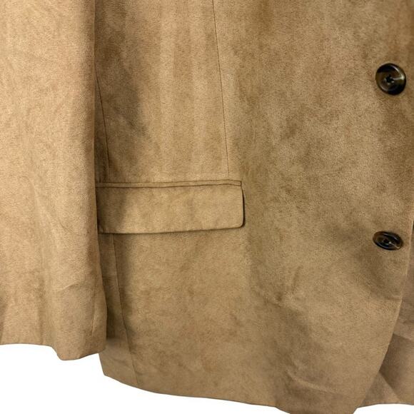 Chaps Sueded Mens Lined Sport Coat Suit Jacket Blazer Beige 2 Button sz 48 R - Picture 6 of 15